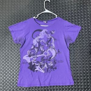 Disney Nightmare Before Christmas Purple Graphic Casual Cotton T-Shirt Womans S‎